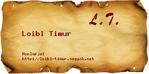 Loibl Timur névjegykártya